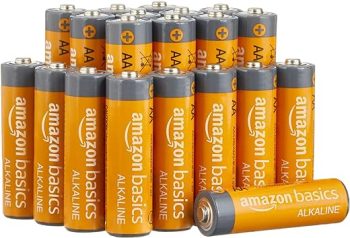 Amazon Basics AA High-Performance Alkaline Batteries, 20 Count (Pack of 1), 10-Year Shelf Life, Easy to Open Value Pack