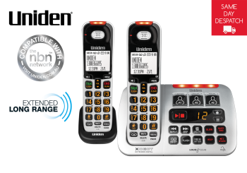 UNIDEN SS E45+1 VISUAL & HEARING IMPAIRED CORDLESS DIGITAL PHONE SYSTEM INTERCOM