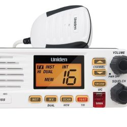 UNIDEN UM355VHF VHF SPLASHPROOF MARINE RADIO LARGE LCD DISPLAY ONE TOUCH CHANNEL