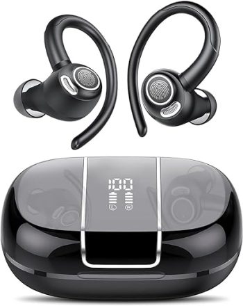 Wireless Earbud Bluetooth 5.3 Over-Ear Sport Headphones Touch Control Hi-Fi Stereo True TWS in Earphones IP6 Waterproof 48H Playback LED Power Display Noise Reduction Headset...